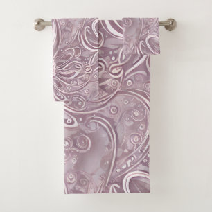 Pastel Bloemige Krullen Bad Handdoek