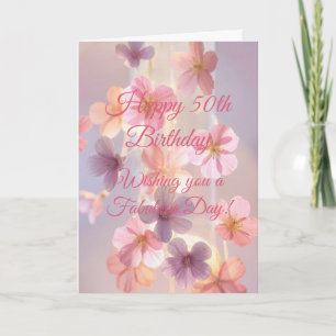 Pastel Bloemige Verjaardag Zachte Esthetiek Kaart