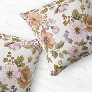 Pastel Bloemige Vintage-geïnspireerde Esthetische Kussen