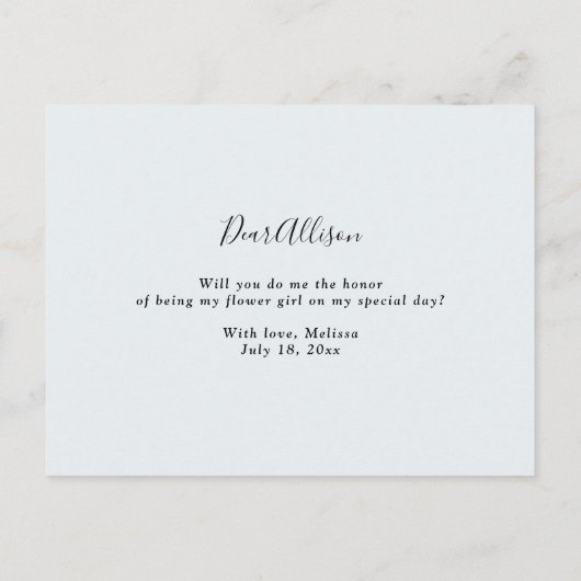 pastel bloemige wil je mijn bloemenmeisje zijn kaa uitnodiging briefkaart (Achterkant)