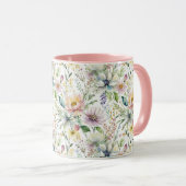 pastel bloemmotief gepersonaliseerd mok (Voorkant rechts)