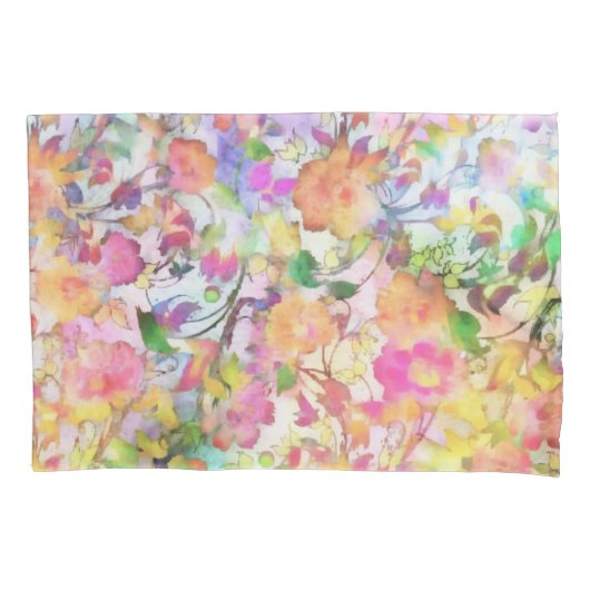 Pastel bloemmotief kussensloop (Voorkant)