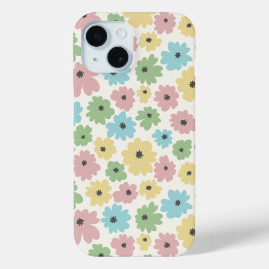  pastel bloemmotief roze geel girly Case-Mate iPhone case (Achterkant)