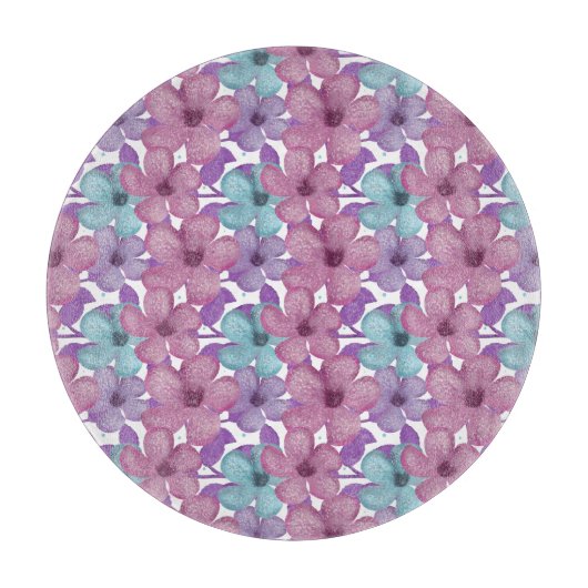 Pastel Bloempatroon Snijplank (Voorkant)