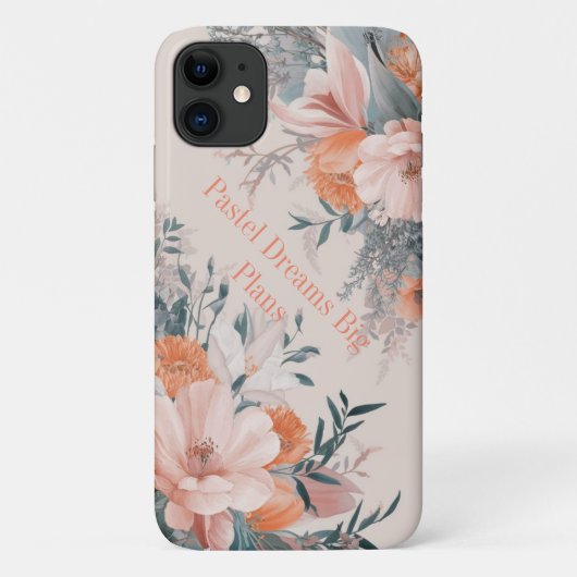 Pastel Bloom Elegantie: Floral iPhone/iPad Case (Achterkant)
