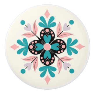 Pastel bloom kastknop keramische knop