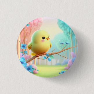 Pastel Bloom Sleutelhanger — Bloem Charm voor Tass Ronde Button 3,2 Cm
