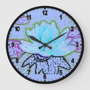 PASTEL BLOOMING BLUE LOTUS PASTEL ARA DESIGNER ART GROTE KLOK