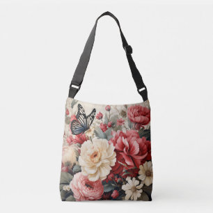 Pastel Blooms en Vlinder Dans Serene Bloemen Crossbody Tas