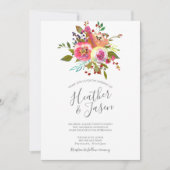 Pastel Blooms Fantasy Floral Wedding Kaart (Voorkant)