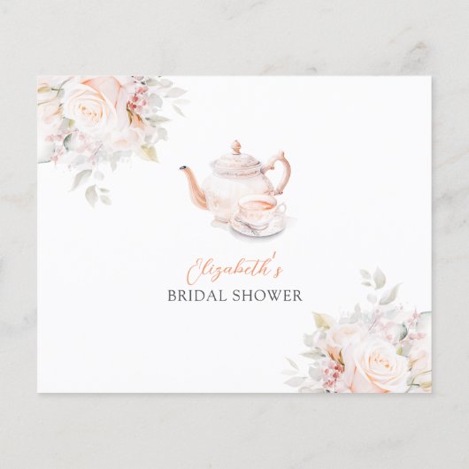 Pastel Blooms Tea Party Vrijgezellenfeest Advies K (Achterkant)