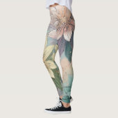 Pastel Blossom Burst: Bloemen explosie patroon Leggings (Links)