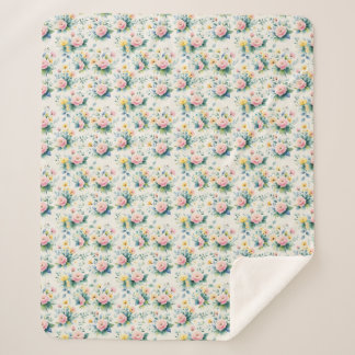 pastel blossom field sherpa deken
