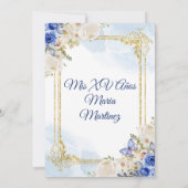 Pastel Blue 4 Quinceañera Mexicaanse uitnodiging (Achterkant)