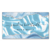 Pastel Blue Agaat Gold Glitter Luxe Magnetisch Visitekaartje (Voorkant)