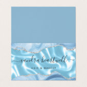 Pastel Blue Agaat Silver Glitter Luxe Visitekaartjes (Buitenkant ongevouwen)