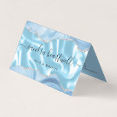 Pastel Blue Agaat Silver Glitter Luxe Visitekaartjes (Voorkant)