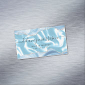 Pastel Blue Agate Silver Glitter Luxury Magnetisch Visitekaartje (Voorbeeld)