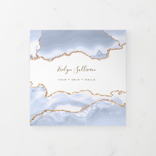 pastel blue Agate Trifold Brochure (Protection)