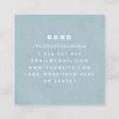 Pastel Blue Anchor & Chain Nautical Social Media S Vierkante Visitekaartje (Achterkant)