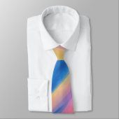 Pastel Blue and Pink Artsy Tie Stropdas (Gebonden)