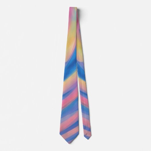 Pastel Blue and Pink Artsy Tie Stropdas (Voorkant)