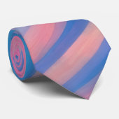 Pastel Blue and Pink Artsy Tie Stropdas (Opgerold)