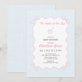 Pastel Blue Apple Baby shower Uitnodiging (Voorkant / Achterkant)