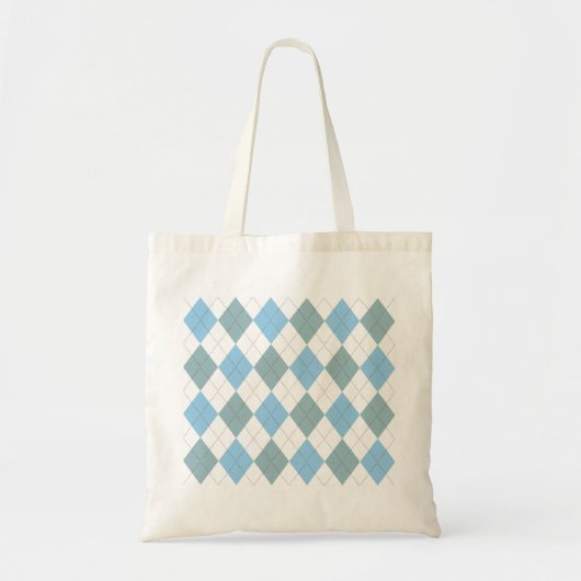 Pastel Blue Argyle Pattern Canvas tas (Voorkant)