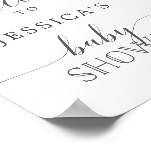 Pastel Blue Baby shower Welcome Sign Poster (Hoek)