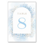 pastel blue baby's breath table number kaart (Achterkant)