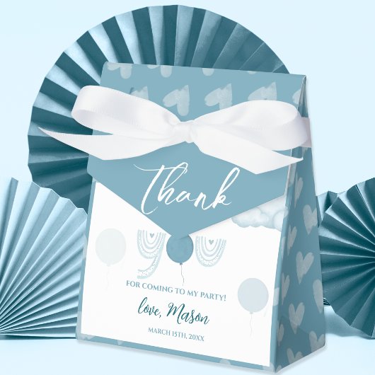 Pastel Blue Balloon & Cloud Boy Birthday Bedankdoosjes