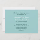 pastel blue barnwood land daisy bruiloft kaart (Achterkant)