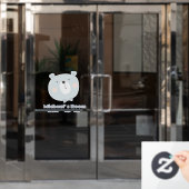 Pastel Blue Bear Face Text for Baby Room, Birth  Raamsticker (Kantoordeur)