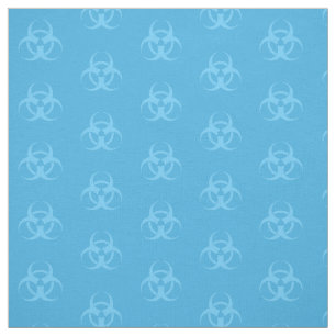 Pastel Blue Biohazard Symbol Fabric Stof