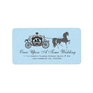 Pastel Blue & Black Weddenschap Horse & Carriage Etiket