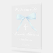 pastel blue bow welcome to the Baptism (Angle)