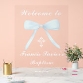 pastel blue bow welcome to the Baptism (Mariage)