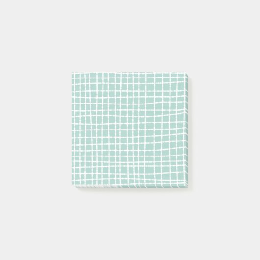 Pastel Blue Check Pattern Stijlvol en subtiel Post-it® Notes (Voorkant)