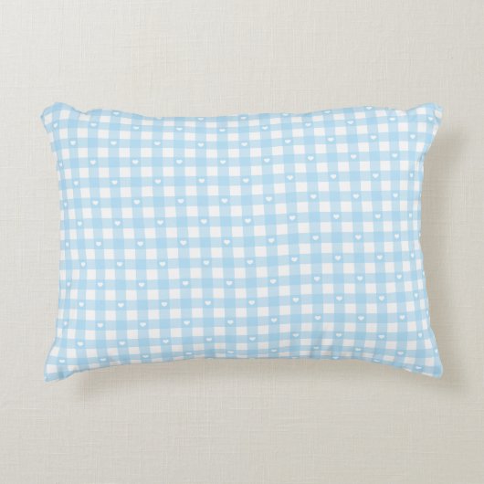 Pastel Blue Checks Accent Kussen (Voorkant)