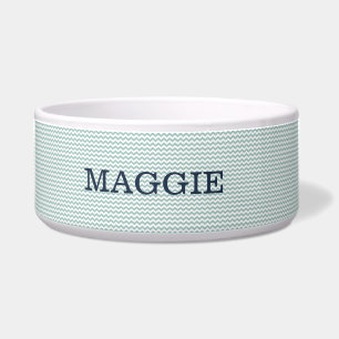 Pastel blue chevron Large Dog Bowl Voerbakje