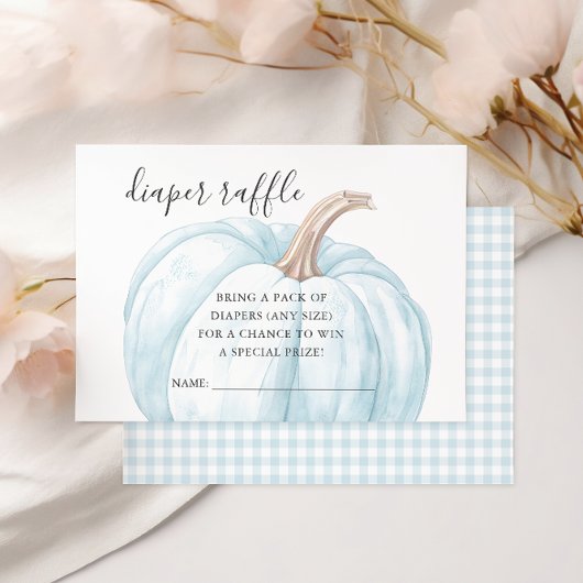 Pastel Blue Citrouille Baby shower Déchets Carte R