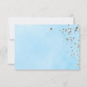 Pastel Blue Clouds Waterverf Wedding RSVP Kaart (Achterkant)