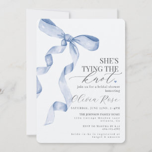 Pastel Blue Coquette Bow Vrijgezellenfeest Uitnodi