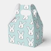 Pastel Blue Cute Easter Bunny Pattern Bedankdoosjes (Achterkant)