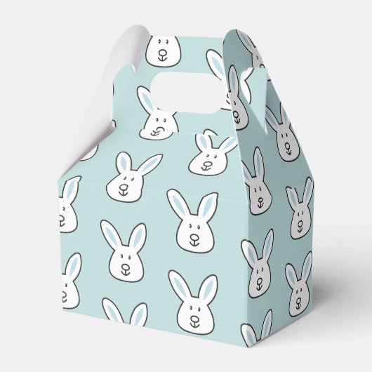 Pastel Blue Cute Easter Bunny Pattern Bedankdoosjes (Voorkant Zijde)