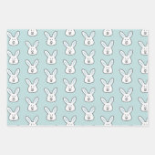 Pastel Blue Cute Easter Bunny Pattern Inpakpapier Vel (Voorkant 3)
