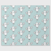 Pastel Blue Cute Easter Chick & Eggs Pattern Cadeaupapier (Vlak)