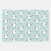 Pastel Blue Cute Easter Chick & Eggs Pattern Inpakpapier Vel (Voorkant)