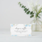Pastel Blue Diaper Raffle Baby shower Card Informatiekaartje (Staand voorkant)